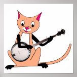 Cat Playing the Banjo posters