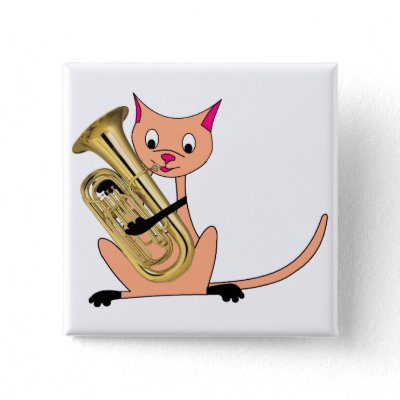 Cat Playing the Euphonium Button