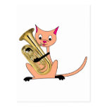 Cat Playing the Euphonium Postcards
