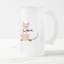 Cat Playing the Flute Coffee Mugs