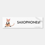 Cat Playing the Saxophone Bumper Stickers