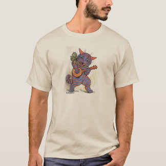 cat playing banjo t shirt