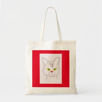 Cat portrait tote bag