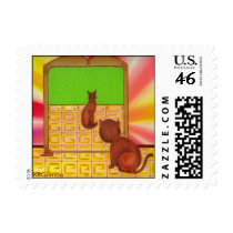 Cat Postage Stamp by Ametisti Cat Postage Stamp