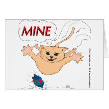 Cat Pouncing on Hanukkah Dradle Greeting Cards