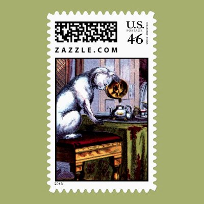 Cat Pouring Tea Stamp Zazzle_stamp Cat Pouring Tea Stamp Zazzle_stamp