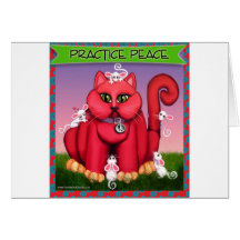 Cat PRACTICE PEACE Greeting Cards
