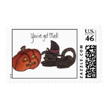 Cat Pumpkin, You've got Mail! Stamp