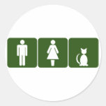 Cat Restroom Round Stickers