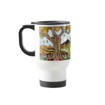 Cat Rides a Dinosaur Coffee Mugs