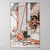 Cat Scares Dog Artwork Poster