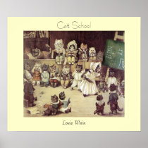 Cat School by Louis Wain Poster Print
