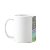 cat scratching chalk board mug cartoon