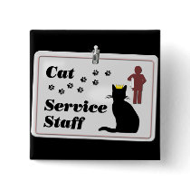 Cat Service Staff Pinback Buttons