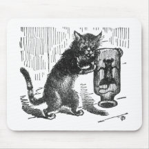 Cat Shakes Bottle Containing Mouse Mouse Pad