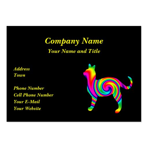 Cat Shaped Rainbow Twist Business Card (front side)