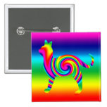 Cat Shaped Rainbow Twist Button