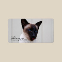 Cat Siamese Portrait labels