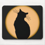Cat Silhouetted Against the Moon Mousepad
