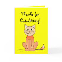 Cat-Sitting Thank you card