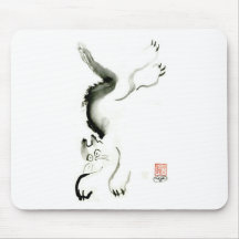Cat Skedaddle, Sumi-e cat Mouse Pads
