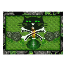 Cat Skull and Bones Custom Invites
