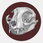 cat skull round stickers