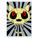 Cat Skull Sunburst Card