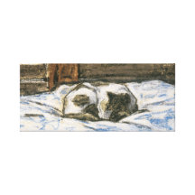 Cat Sleeping on a Bed by Claude Monet Canvas Prints