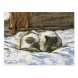 Cat Sleeping on a Bed by Claude Monet Postcard