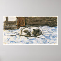 Cat Sleeping on a Bed by Claude Monet Print