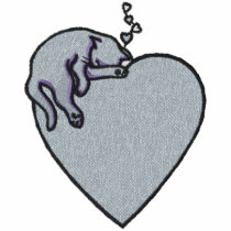 Cat Sleeping on Heart Pocket Size embroidered shirts by silly_strings Cat Sleeping on Heart Pocket Size embroidered shirts