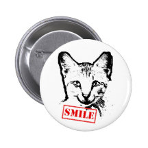 Cat Smiling Button