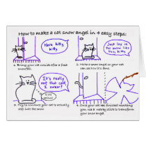 Cat Snow Angel Card