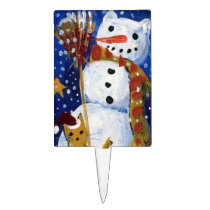 Cat Snowman cake picks