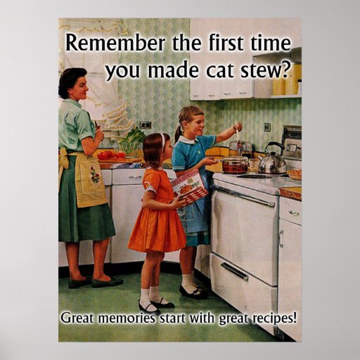 Cat Stew Funny Poster Print Humor