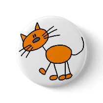 Cat Stick Figure Button