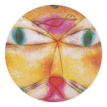 Cat Stickers: "Cat and Bird" Abstract Art