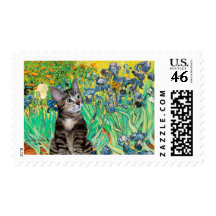 Cat (Tabby 2) - Irises Stamps