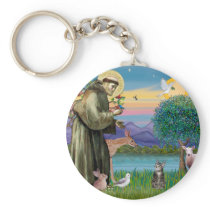Cat (Tabby 2) - Saint Francis Keychains