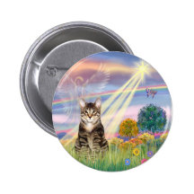 Cat (Tabby) - Cloud Angel Pinback Button