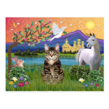 Cat -(Tabby) - Fantasy Land Post Card