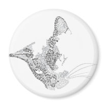 Cat Text Portrait Mug magnets by RLMdesignes Cat Text Portrait Mug magnets
