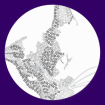 Cat Text  Portrait Mug stickers