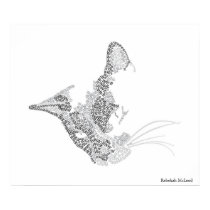 Cat Text Portrait Print by RLMdesignes Cat Text Portrait Print