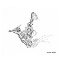 Cat Text Portrait Print print