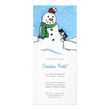 Cat & That Pesky Robin Christmas Party Invitation