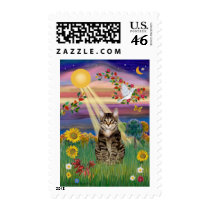 Cat (Tiger) - Autumn Sun Postage Stamps