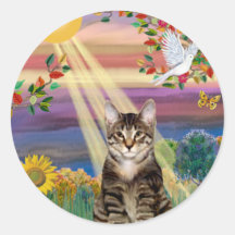 Cat (Tiger) - Autumn Sun Stickers