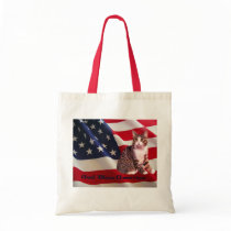Cat Tote Bag God Bless America